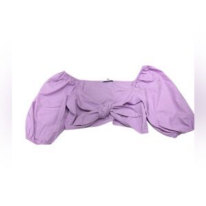Lavender Off-Shoulder Crop Top